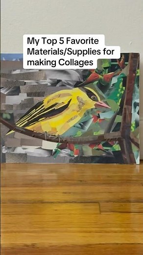 My favorite materials/supplies I use for making my collages entirely from magazine cutouts