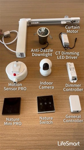 Messy table → smart home setup ✨ Give us a few minutes. Smart switch, control panel, smart curtain, door lock, indoor camera, tunable lighting, all in one Demo Kit. About Us: iot.ilifesmart.com #smarthome #technology #LifeSmart #setup #installation | LifeSmart