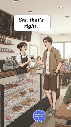 English Conversation – Buying Coffee ☕🍩 | Easy English for Beginners