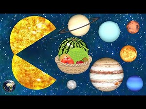 Planet Sizes fruit Solar System Comparison Planets Comparison Planets for Kids for baby惑星を学ぼう　子供・幼児