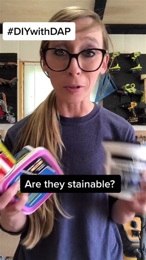 Are they stainable?? #DIYwithDAP #woodstain #diy #sponsored #howto