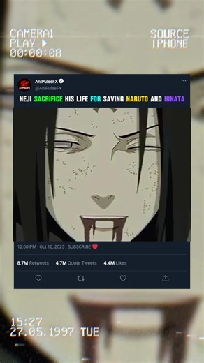 Neji’s Final Sacrifice 😭 Protecting Naruto & Hinata