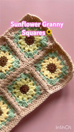 Sunflower Granny Square 🌻 Crochet Magic #crochetlove #diy #handmade #shortsfeed #viral #crocheting