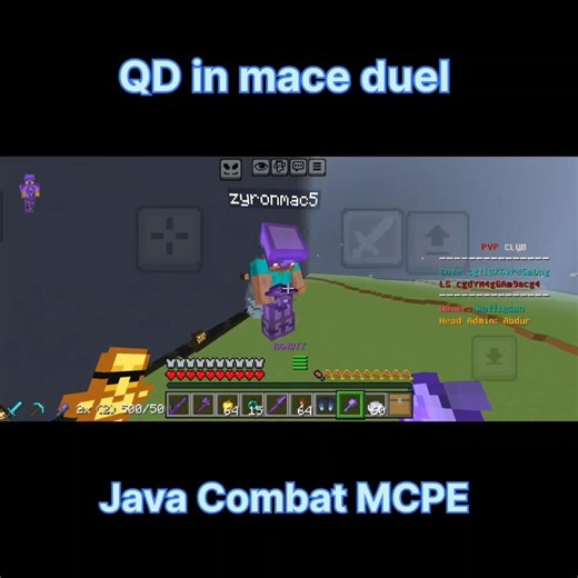 Mace Duel QD java combat MCPE ⚔️🔥#minecraft #mcpe #macepvp #shorts #trending