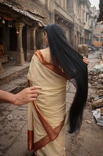 Indian woman long hair #longhairgrowthtips #hair #saree #haircut #hairstyle #beauty #haircare #love