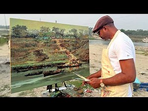 Plein Air Acrylic Painting Step by Step | Impressionist Landscape Tutorial | Shahanoor Mamun