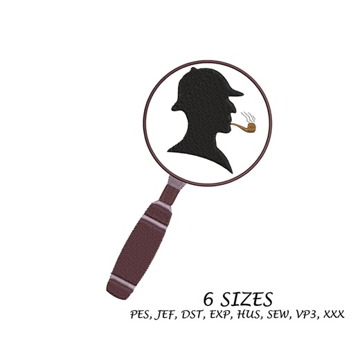Sherlock Holmes in Magnifying Glass Embroidery Design, Machine Digital File, 6 Sizes ,instant Download, - Etsy