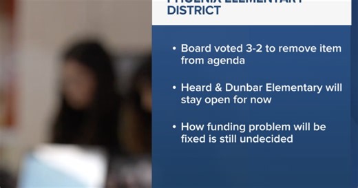 Fate of two Phoenix Elementary District schools undecided after vote removed from meeting agenda