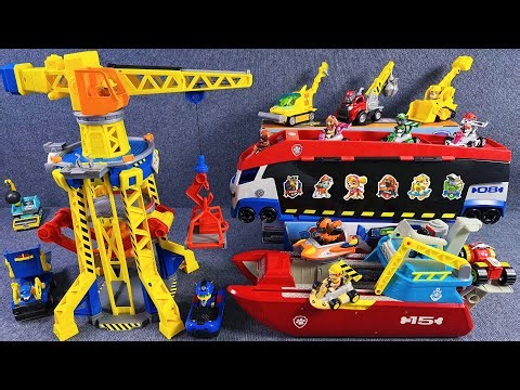 13 minutes of satisfying unboxing, cool Paw Patrol, engineering crane rescue ASMR | Toy Review