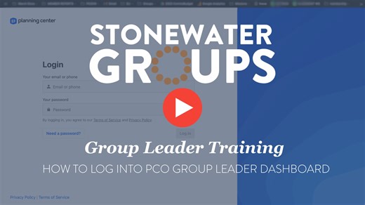 How to log into your PCO Group Leader Dashboard