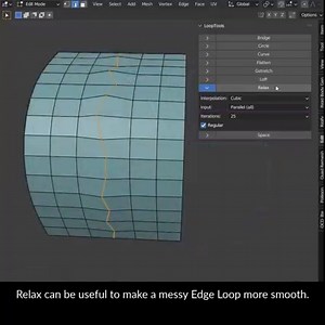 5.2K views · 160 reactions | Daily #Blender Tip: In this Blender tutorial, we will explore the LoopTools add-on and how it can help you efficiently manipulate and modify your mesh models. We will focus on three of its most useful features: Relax, Flatten, and Space. More tips: https://www.blendersecrets.org/ | Blender Secrets | Facebook
