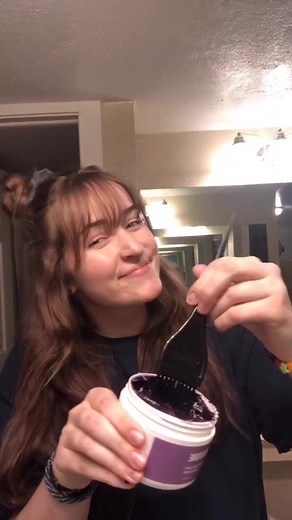 highly recommend overtone for all u brown haired ppl that don't wanna bleach hehe #purplehair #bestcostume