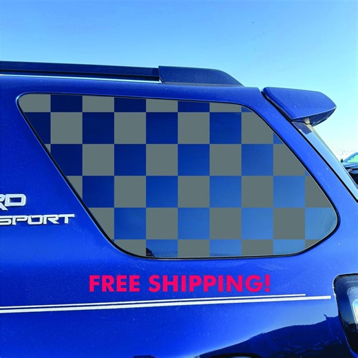 Toyota 4runner Window Decal - 2014-2024 - Matte Black Sticker - Checkerboard Design - Etsy