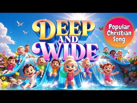 DEEP AND WIDE 🌊💙 | Popular Christian Kids Song with Lyrics | Sunday School Sing Along 🎶✨