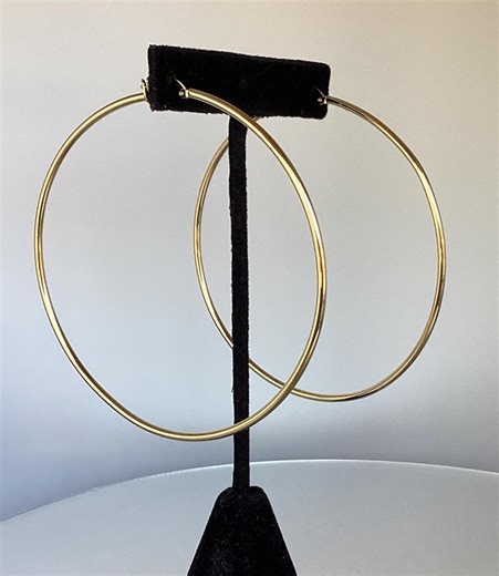 14k Hoop Earrings Ex Large 80mm Skinny Gold Filled Hippie Hoop Latino Lopez African Asian - Etsy