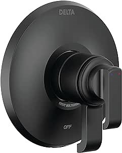 Delta Faucet Tetra 17 Series Dual-Function Matte Black Shower Valve Trim Kit, Shower Handle, Delta Shower Trim Kit, Matte Black T17089-BL (Valve Not Included)