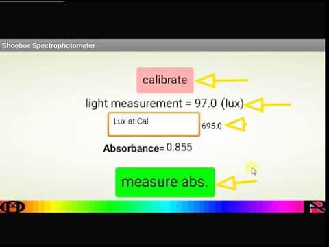 Shoebox Spectrophotometer demonstration screencast
