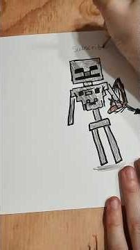 how to draw a Minecraft skeleton