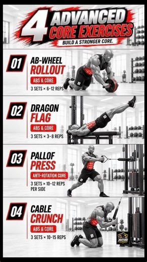 🔥 4 ADVANCED CORE EXERCISES YOU NEED TO TRY 💪 | #Shorts