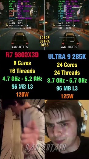 Ryzen 7 9800X3D vs Core Ultra 9 285K - Which is Better For Gaming? #benchmark #pcgaming #amd