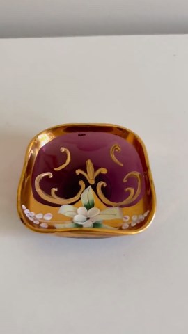 Vintage Murano Style Glass Ring Dish Purple Gold Italian Art Glass Vanity Decor - Etsy