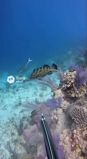 Barracuda & Grouper Clash in Violent Reef Battle – Diver POV