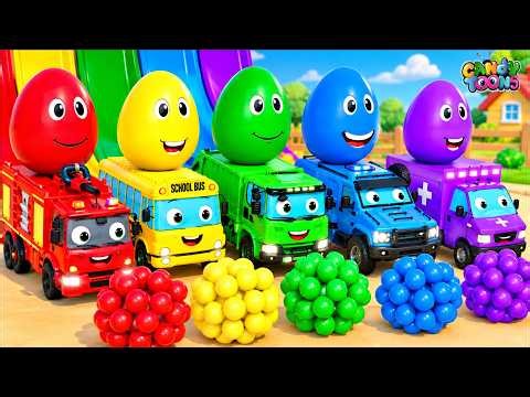 Learn Colors with Trucks, Eggs & Balls 🌈🚛 | Colors for Kids 2–6 | Toddler Learning | Nursery Rhymes