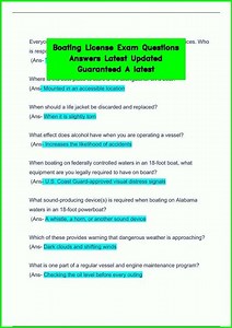 Boating License Exam Questions Answers Latest Updated Guaranteed A latest video