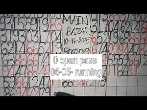 MAIN BAZAAR MATKA TODAY CHART ANALYSIS OPAN JODI TRICK 10-11-2025