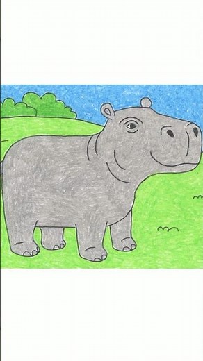 How to Draw a Hippo #drawingtutorial