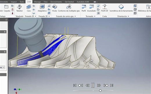 inventor cam 五轴 叶轮 铣削编程
