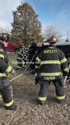 Stabilization is one of the most important steps before removing a trapped patient because it keeps both firefighters and patients safe throughout the rescue. Firefighters practiced using cribbing, wedges, and rescue struts to keep the vehicle secure and prevent any movement during operations. The team focused on building a solid, stable base and applying proper tension to lock the vehicle in place before beginning any extrication work. Hands-on training like this allows our crews to stay sharp