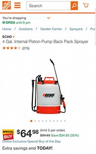 Home Depot: 4 Gal. Echo Sprayer