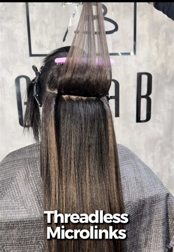 Microlinks always have been and always will be THAT GIRL 😬😮‍💨 24” of my Kinky Straight Bundles. #microlinks #kinkystraight