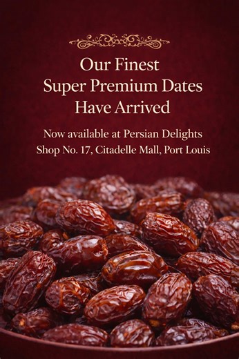 🚨🌴 NEW COLLECTION ALERT 🌴🚨 🌙✨ Our Super Premium Dates Collection Has Arrived at Persian Delights ✨🌙 Carefully harvested and meticulously selected for premium quality, our dates are sourced from the finest fields of Saudi Arabia 🤍✨ and brought to your table for an elevated Ramadan experience. Naturally rich 🍯, beautifully soft, and indulgently satisfying — perfect for Iftar moments 🌙, elegant gifting 🎁, and mindful nourishment throughout the holy month. Available premium varieties: ✨ Me