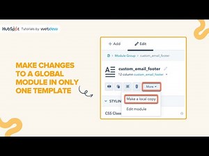 How to make changes to a global module in only one template in HubSpot
