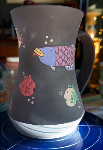 Wii Fishing-Inspired Pottery Mug Creation