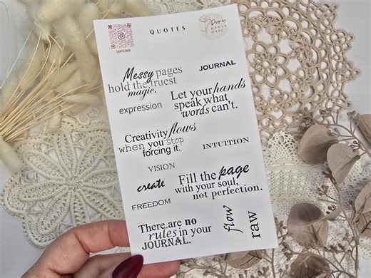 Quote Sticker Set – 13 Quotes as Matte & Vinyl Stickers for Journaling and Decoration - Etsy Canada