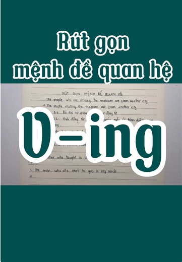 Rút gọn mệnh đề quan hệ dạng V-ing #maitienganh #matgoctienganh #tienganhmoingay #tienganhthcs