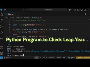 Python program to check leap year | Python Programming | Check leap year program | Python Tutorial