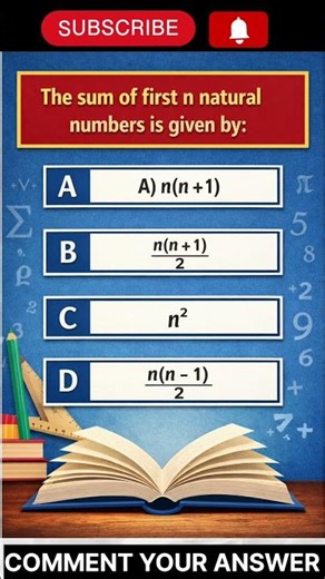 The sum of first n natural numbers is given by: #shorts