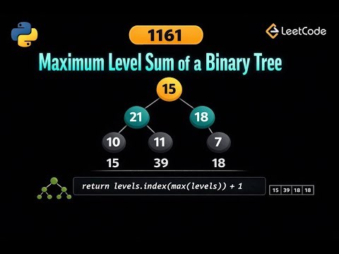 LeetCode 1161: Maximum Level Sum of a Binary Tree | Python Solution | BFS Traversal