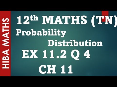 11th maths chapter 11 exercise 11.2 question 4 probability distribution tn syllabus