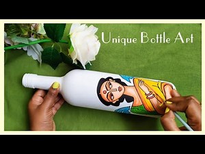 DIY Bottle Art Painting Tutorial | Unique Bottle Art | ‪@ColourWingsbySurabhi‬
