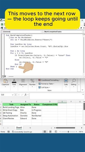 Excel Loop That Checks Every Task Automatically #vba #tutorial