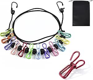 Retractable Portable Clothesline for Travel - 2025 New Windproof Travel Stretchy Retractable Elastic Laundry Clothes Line for Backyard, Vacation Hotel, Balcony Drying,Outdoor Camping Accessories
