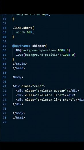 Tricks: 48/100 CSS Skeleton Loader UI ⚡