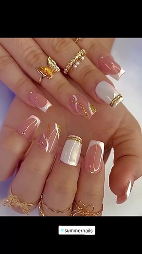 Elegant Pink and White Summer Nail Designs for 2024