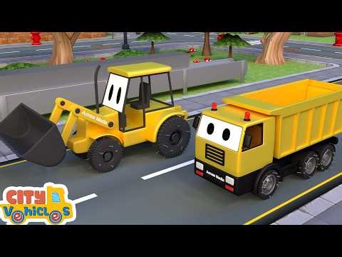 Surprise Eggs Build a Cement Mixer! Fixing a Big Road Hole | Fun Truck Story for Kids。