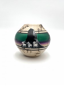 Cheyenne Blackhorse Navajo, (dine) Seed Pot, Horsehair Pottery Vase, 3" X 3.5" - Etsy